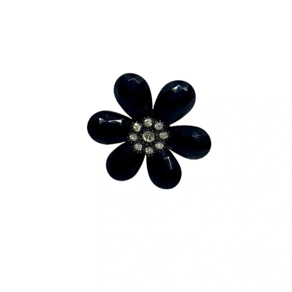Black Statement Flower ring One size